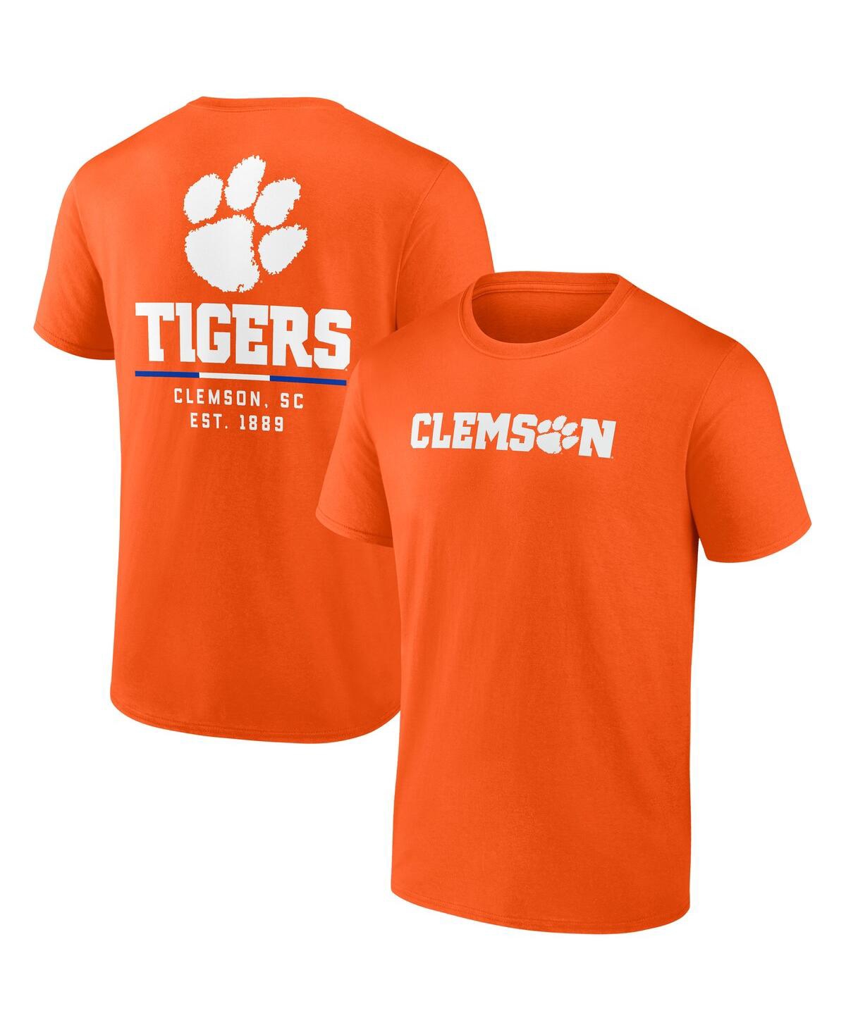 Fanatics Men's  Orange Clemson Tigers Game Day 2-hit T-shirt