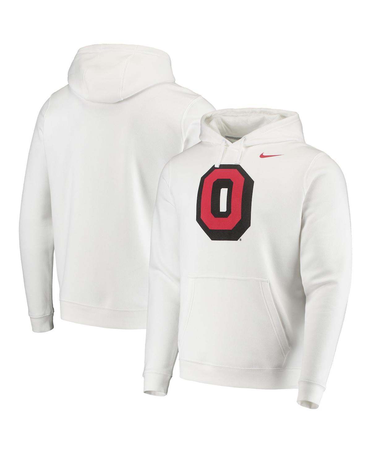 Nike Men's White Ohio State Buckeyes Vintage-like School Logo Pullover Hoodie