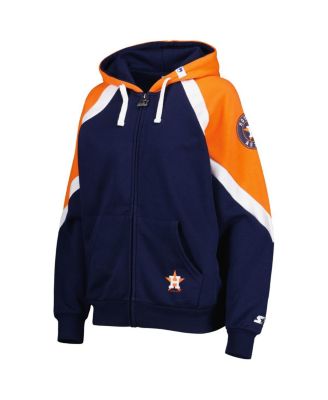 Women's Navy, Orange Houston Astros Hail Mary Full-Zip Hoodie