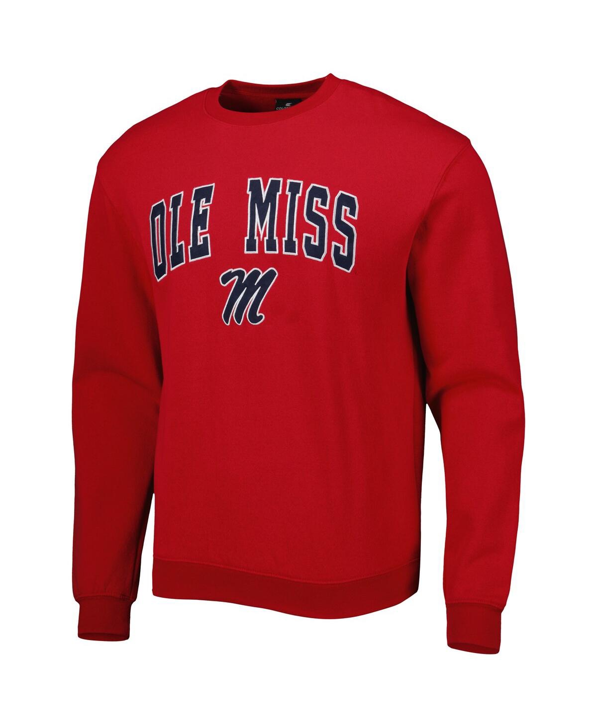 Shop Colosseum Men's  Red Ole Miss Rebels Arch & Logo Pullover Sweatshirt