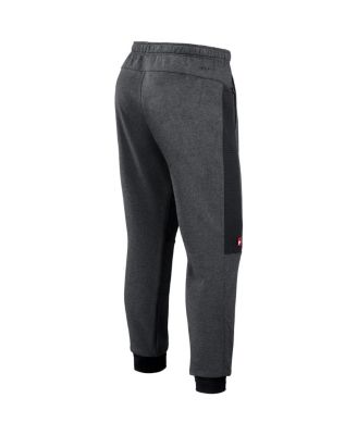 Men's Heathered Gray, Black Washington Nationals Authentic Collection Flux Performance Jogger Pants