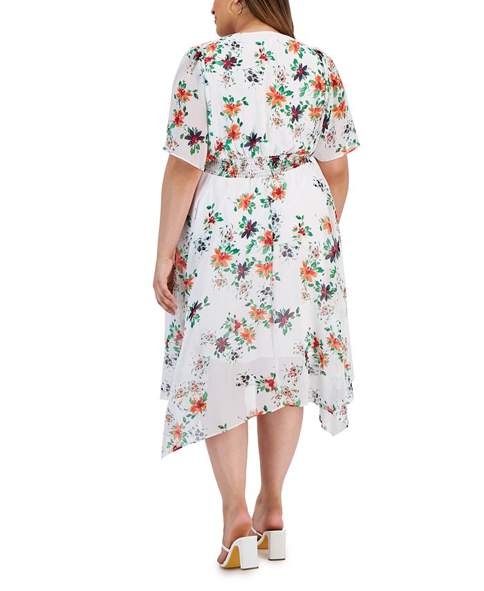 Robbie Bee Plus Size Floral-Print Fit & Flare Dress - Macy's