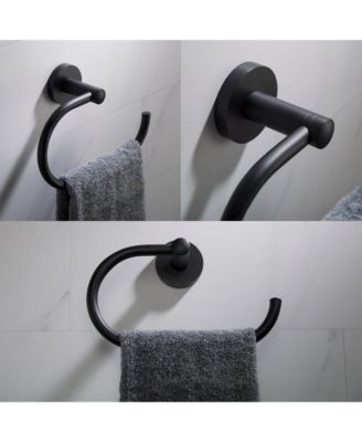 Elie 4-Piece Bath Hardware Set with Towel Bar, Paper Holder, Towel Ring and Robe Hook