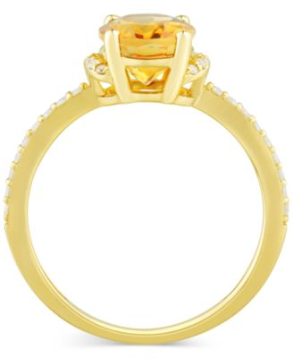 Citrine (1-5/8 ct. t.w.) & Diamond (1/8 ct. t.w.) Ring in 14k Gold