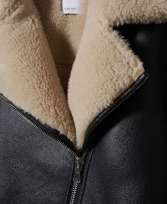 MANGO Women's Faux Shearling-Lined Jacket
