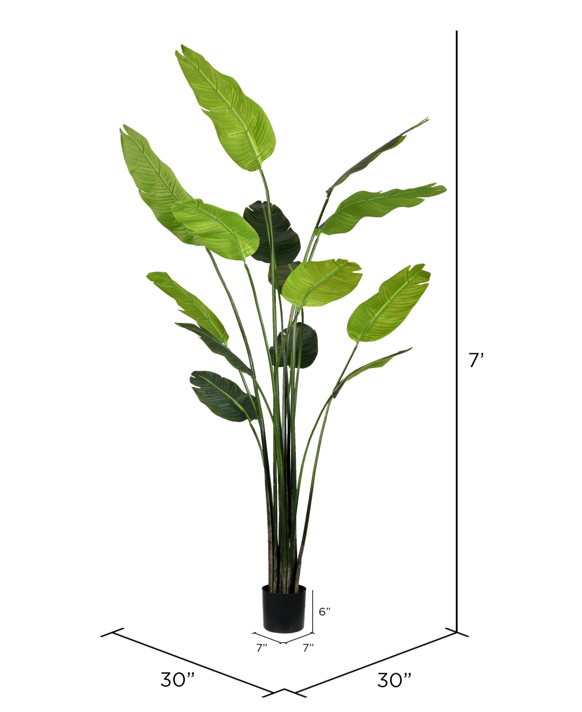Vickerman 7' Artificial Potted Travellers Palm Tree In Green