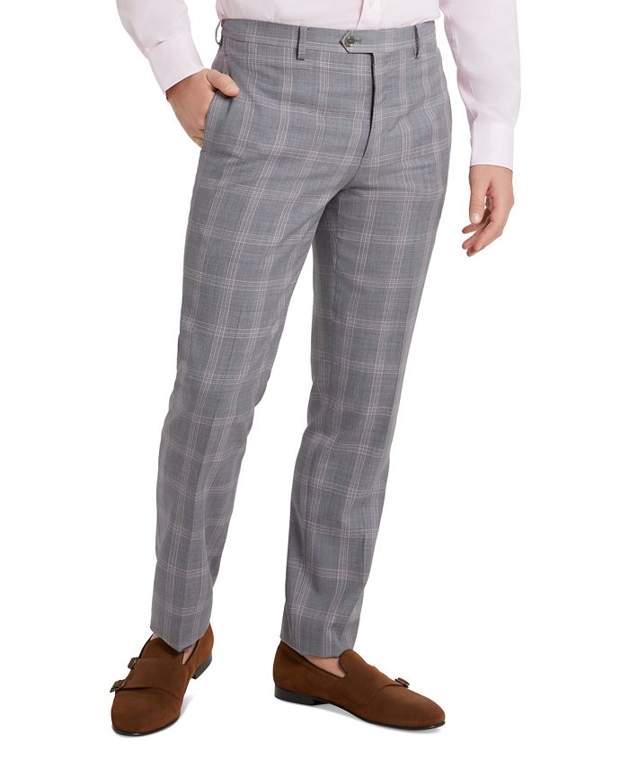 Tallia Men's Slim-Fit Plaid Wool Suit Separate Pants - Macy's