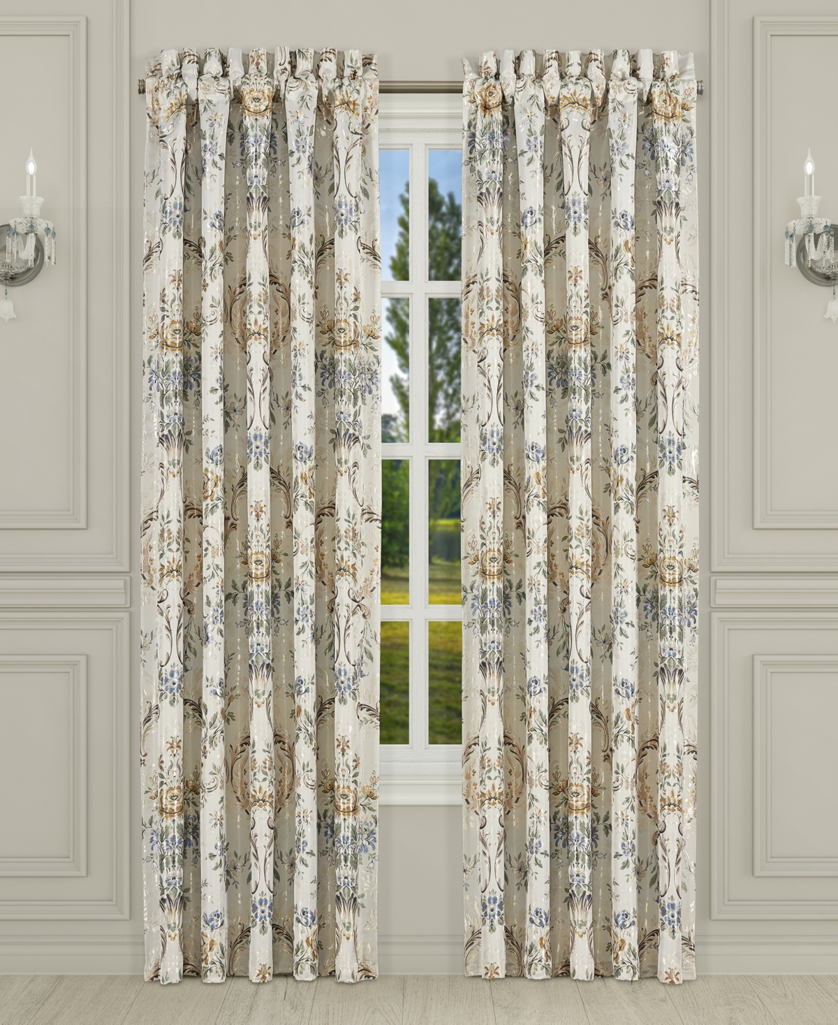 J Queen New York Genevieve Window Panel Pair, 84" In Ivory