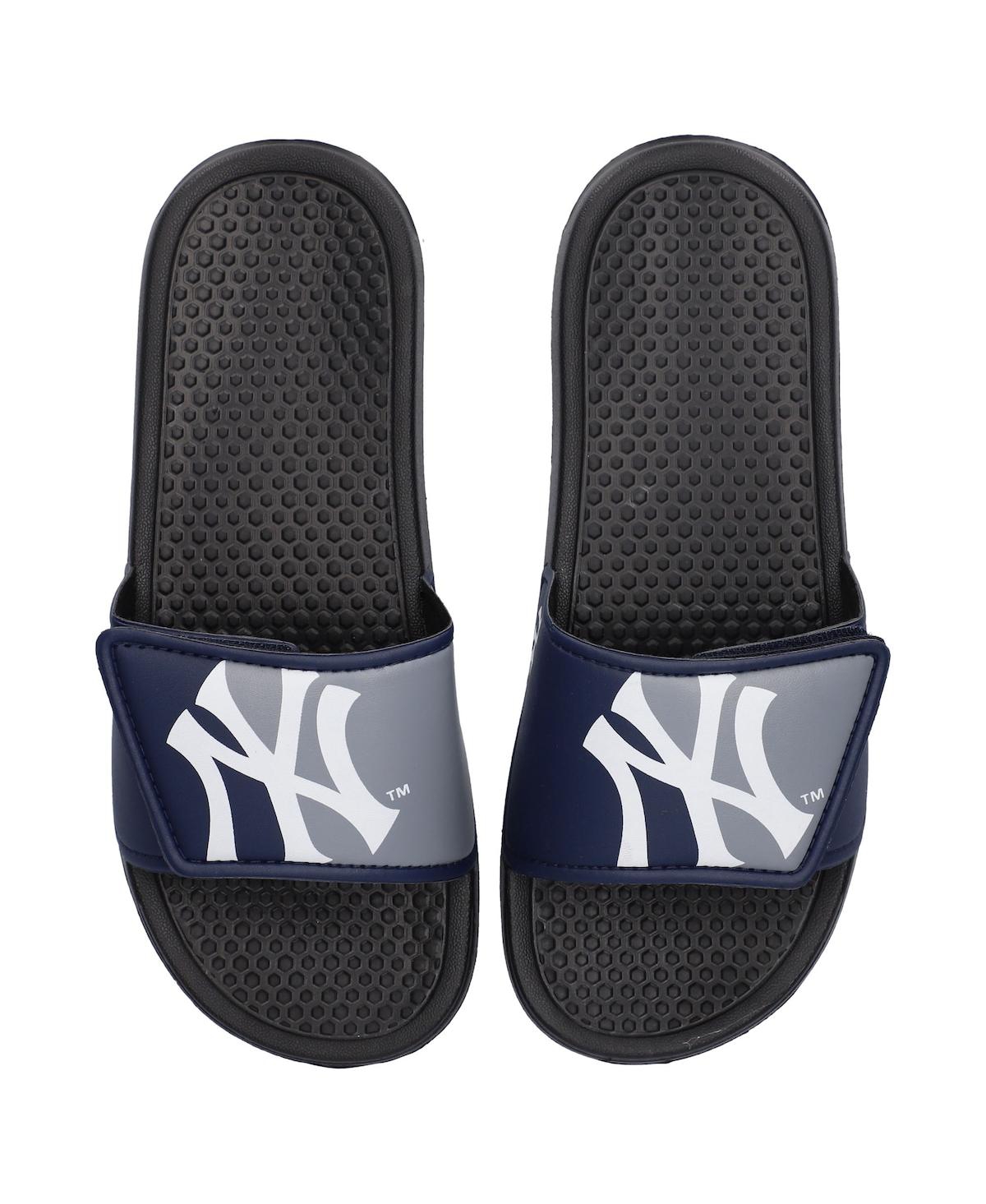 Foco Kids' Youth Boys And Girls  New York Yankees Colorblock Big Logo Legacy Slide Sandals In Black