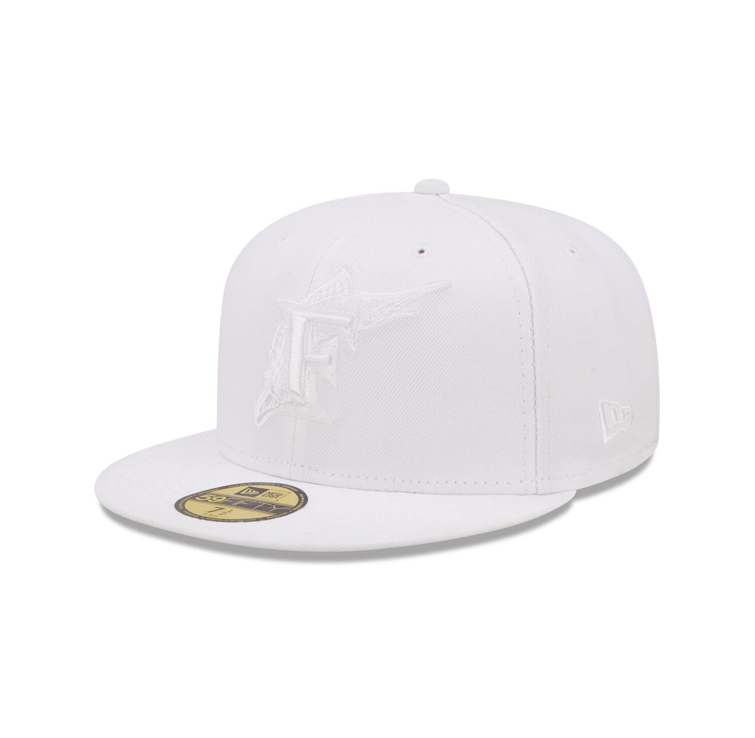 Men's Miami Marlins White on White 59FIFTY Fitted Hat