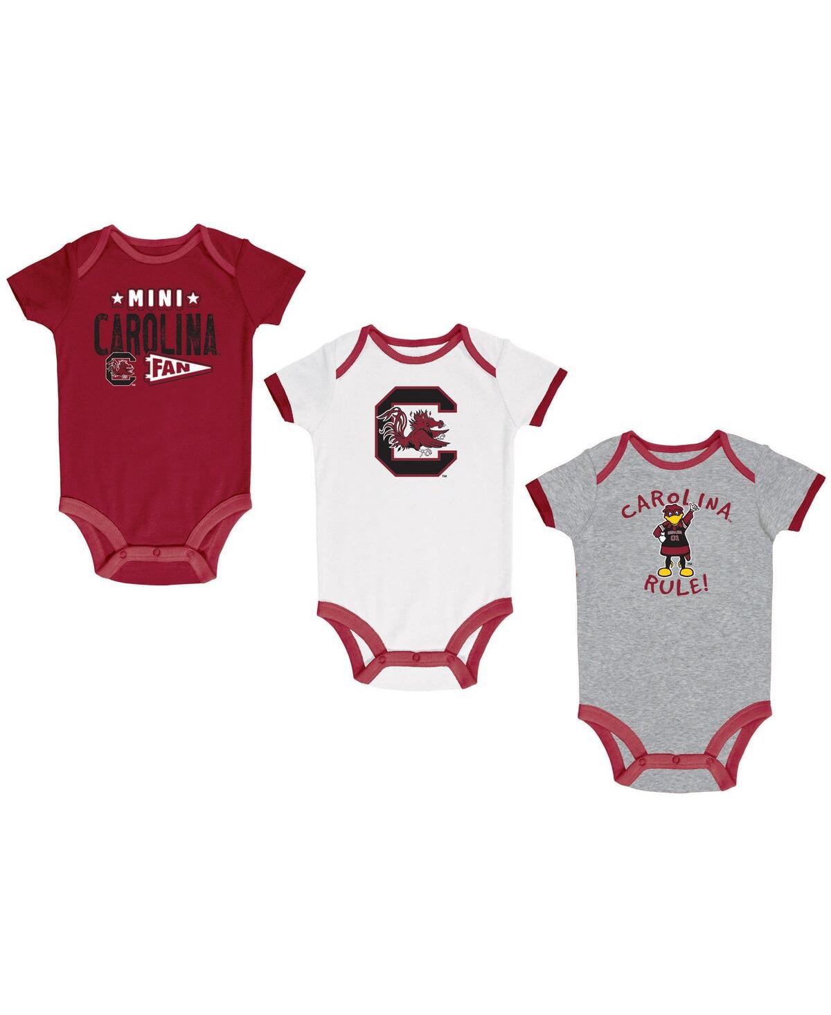 CHAMPION NEWBORN AND INFANT BOYS AND GIRLS CHAMPION GARNET AND HEATHER GRAY AND WHITE SOUTH CAROLINA GAMECOCK