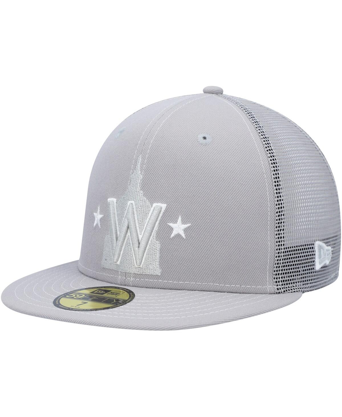 Shop New Era Men's  Gray Washington Nationals 2023 On-field Batting Practice 59fifty Fitted Hat