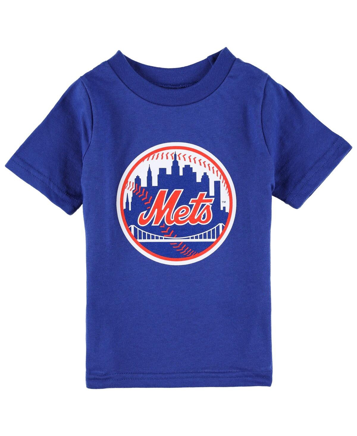 Outerstuff Babies' Infant Boys And Girls Royal New York Mets Team Crew Primary Logo T-shirt