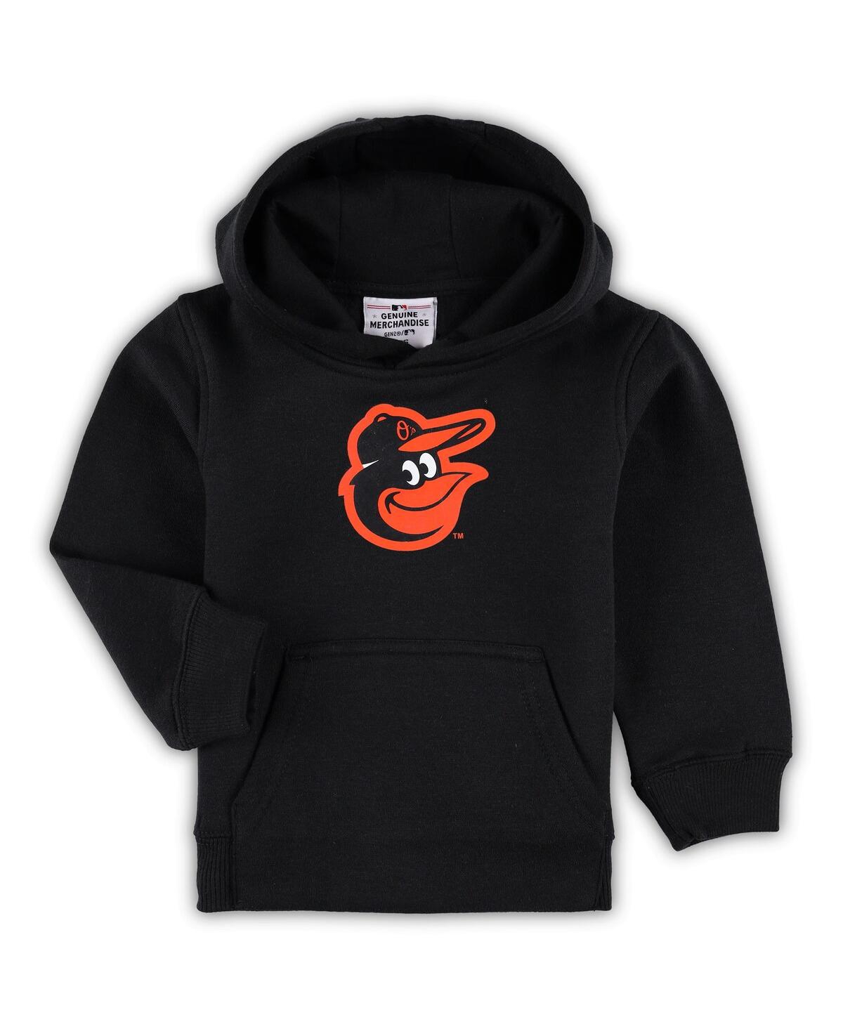 Outerstuff Babies' Toddler Boys And Girls Black Baltimore Orioles Team Primary Logo Fleece Pullover Hoodie