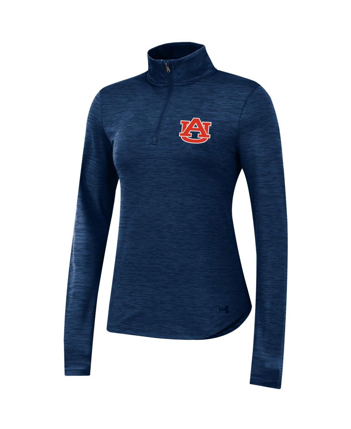 Shop Under Armour Women's  Navy Auburn Tigers Vent Space-dye Performance Quarter-zip Jacket