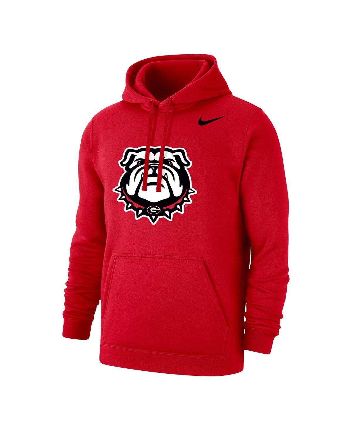 Shop Nike Men's  Red Georgia Bulldogs Logo Club Pullover Hoodie
