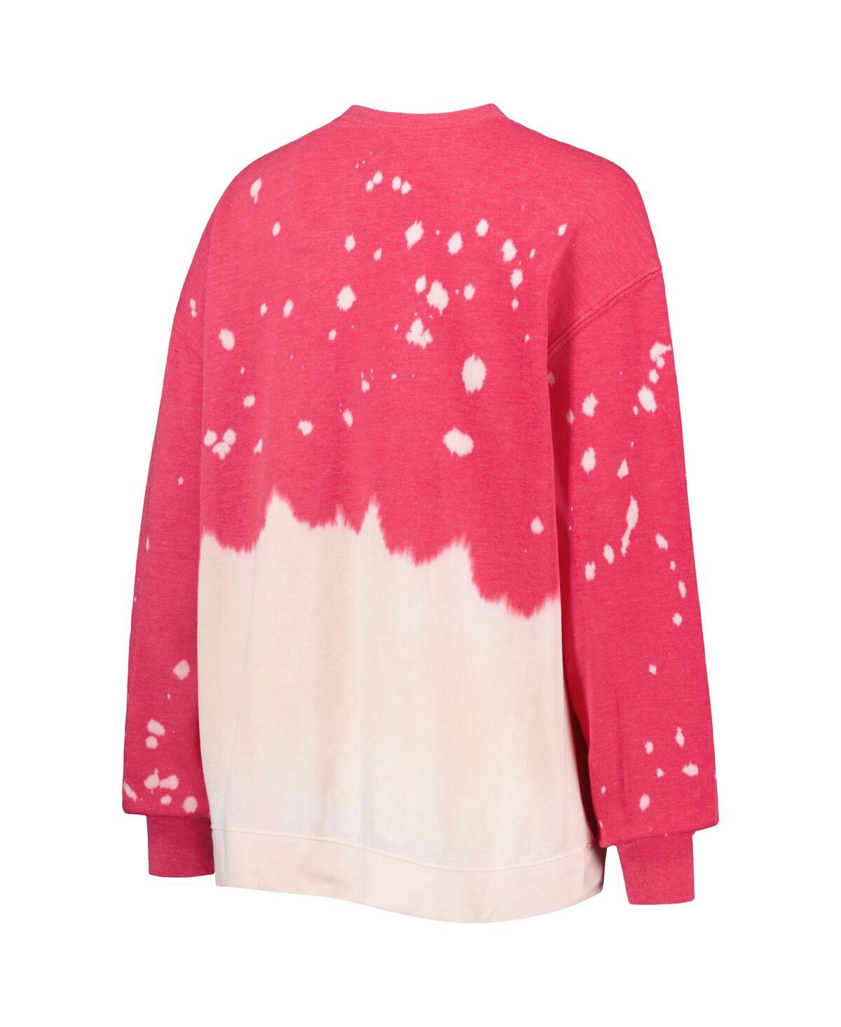 GAMEDAY COUTURE WOMEN'S GAMEDAY COUTURE CRIMSON OKLAHOMA SOONERS TWICE AS NICE FADED DIP-DYE PULLOVER SWEATSHIRT 