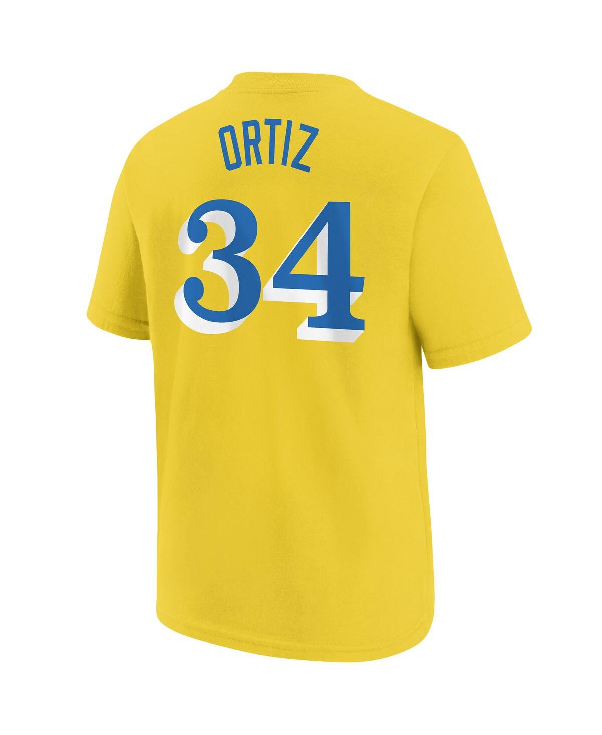 Shop Nike Big Boys And Girls  David Ortiz Gold Boston Red Sox Name And Number T-shirt