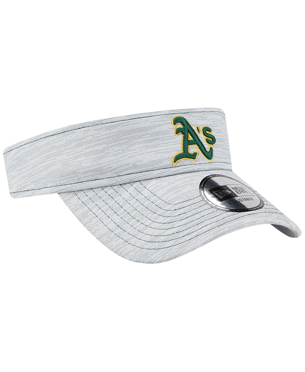 NEW ERA MEN'S NEW ERA GRAY OAKLAND ATHLETICS ADJUSTABLE VISOR 