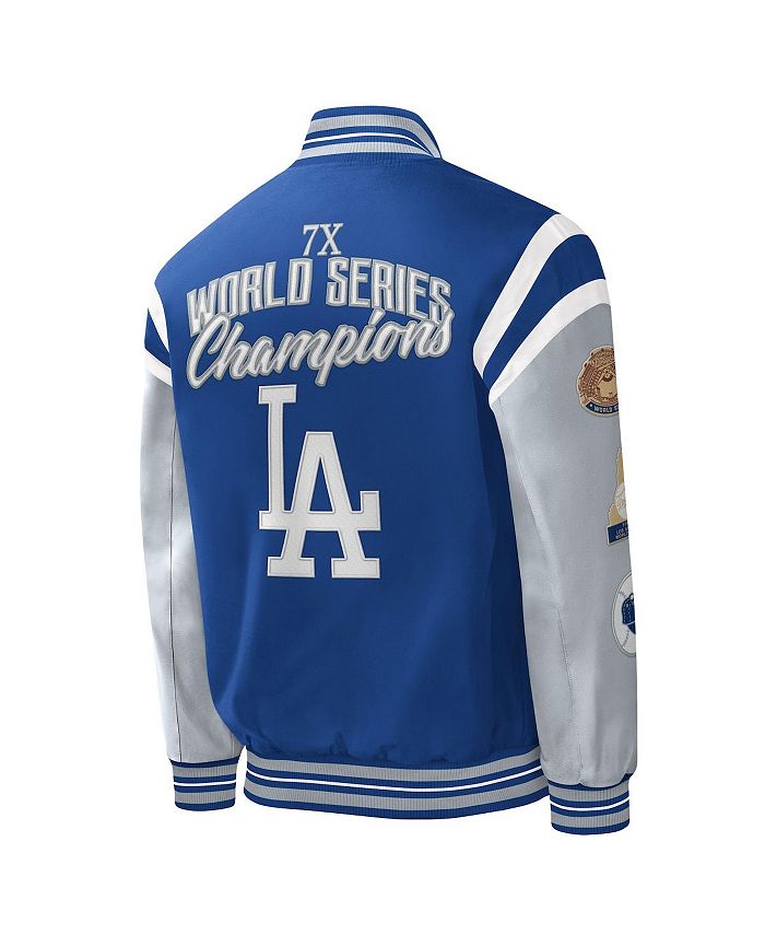 G Iii Sports By Carl Banks Mens Royal Los Angeles Dodgers Title Holder Full Snap Varsity Jacket 