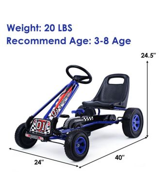 4 Wheels Kids Ride On Pedal Powered Bike Go Kart Racer Car Outdoor Play Toy