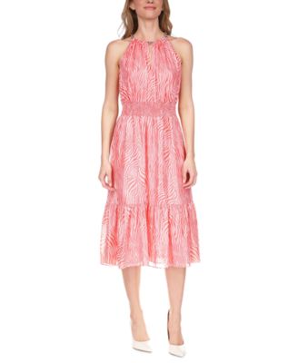 Michael Kors - Women's Metallic Zebra Chain Halter Dress