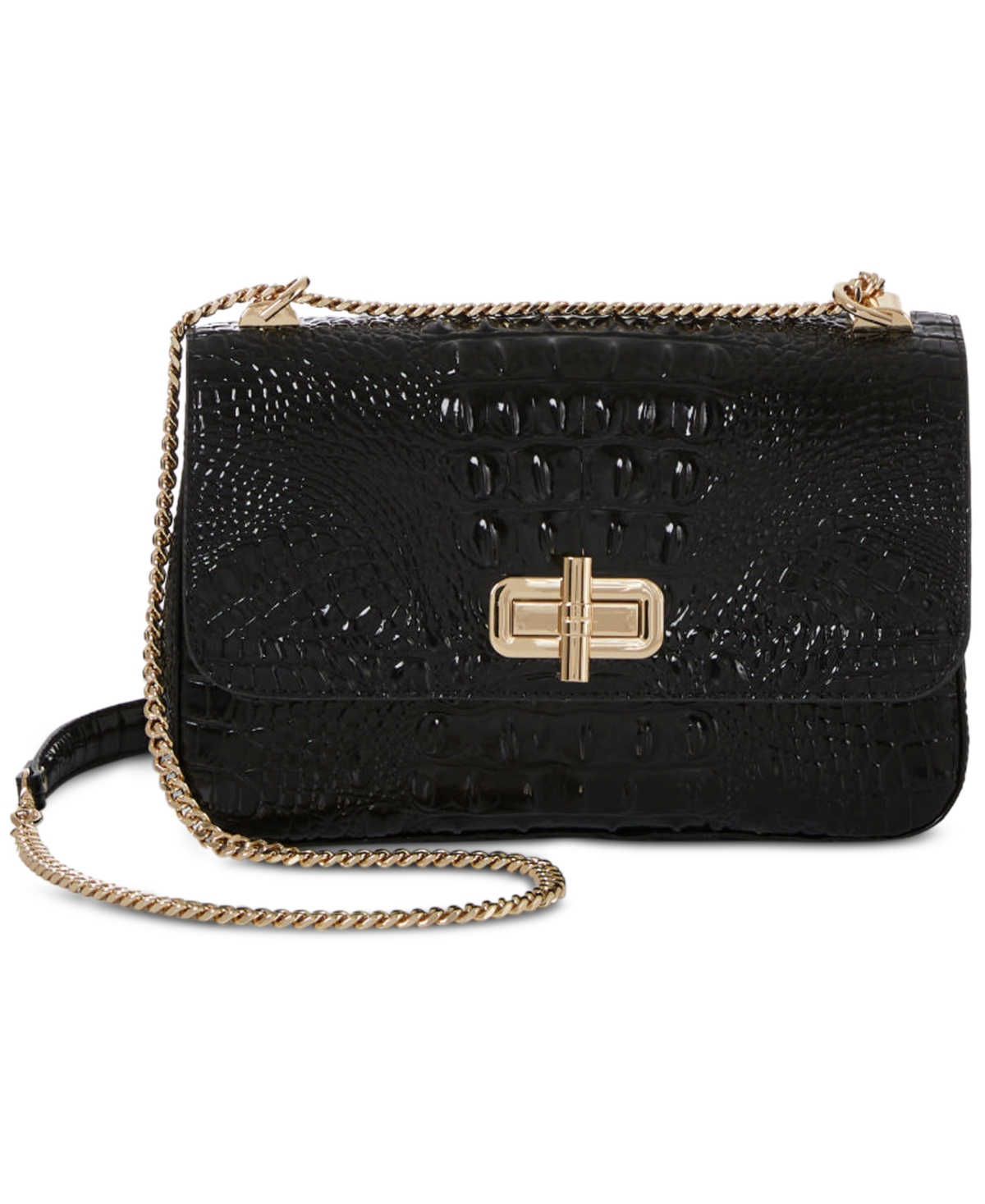 Rosalie Convertible Chain Strap Small Leather Crossbody - Black Melbourne