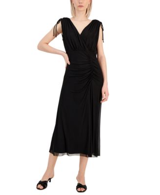 Anne Klein - Women's Tie-Shoulder Ruched Dress