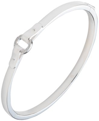 Lauren Ralph Lauren - Crystal Buckle Bangle Bracelet in Sterling Silver