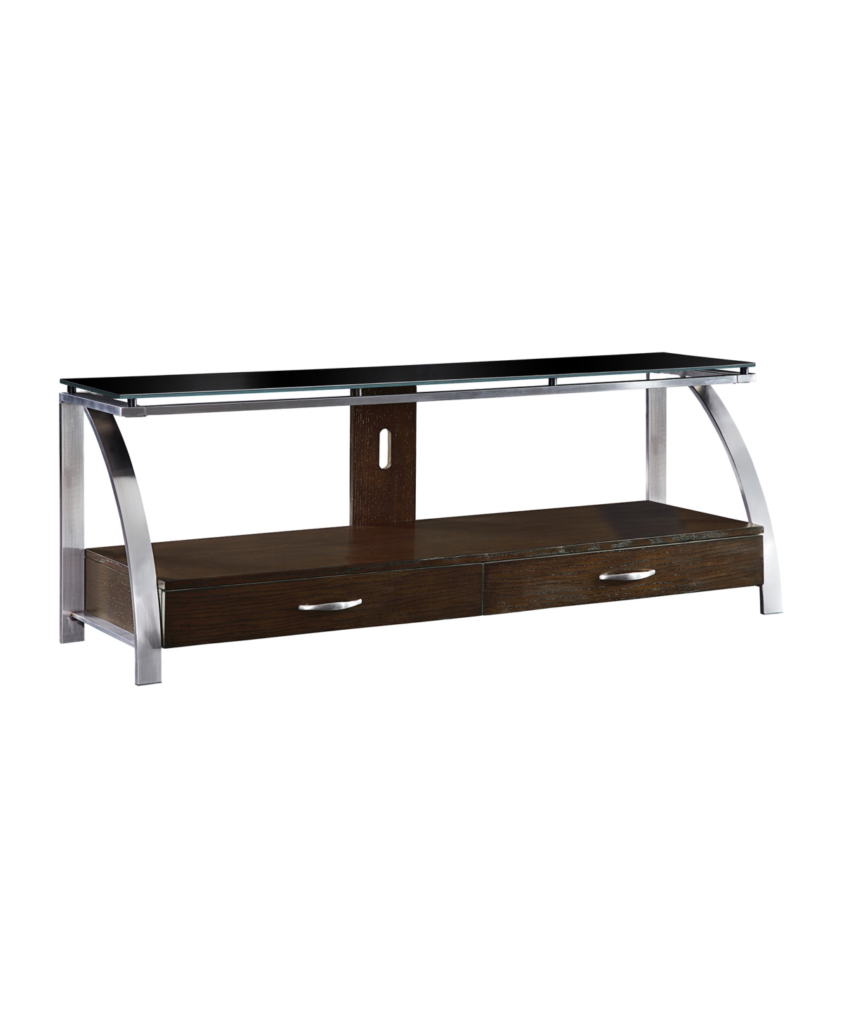 Furniture Myla 60" Tv Stand In -tone Finish- Espresso And Brushed Chrom