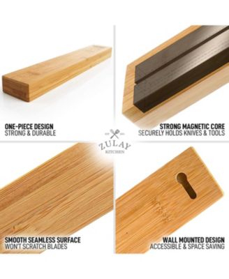 Seamless Acacia Wood Magnetic Knife Holder - Wooden Magnetic Knife Strip for Organizing your Kitchen