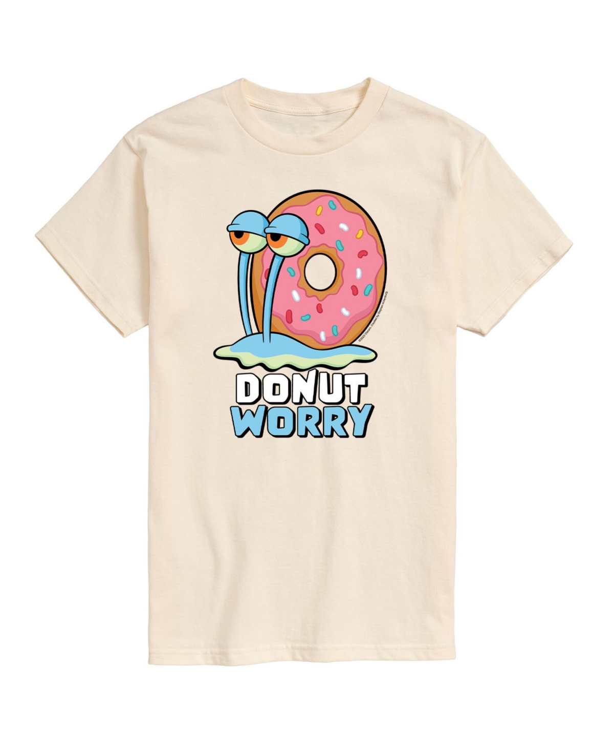 Airwaves Men's Spongebob Donut Worry Short Sleeve T-shirt In Beige/khaki