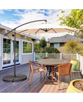 10 FT Patio Offset Umbrella w/8 Ribs Cross Base Tilt