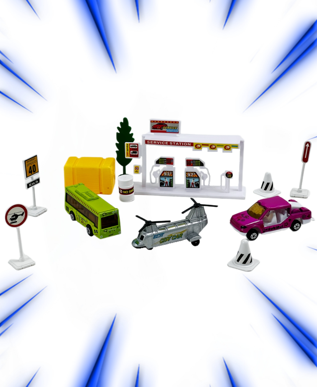 Shop Big Daddy 10 Piece Mini City Employee Trucks And Cars Accessories Playset In Multi