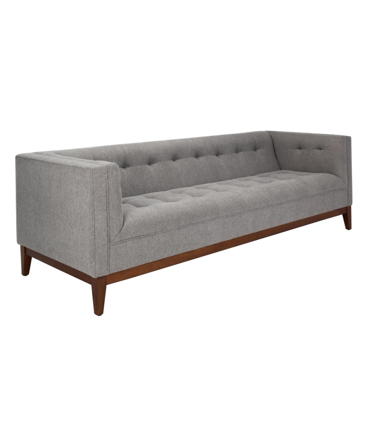 Safavieh Garnet 85" Linen Tufted Sofa In Light Gray