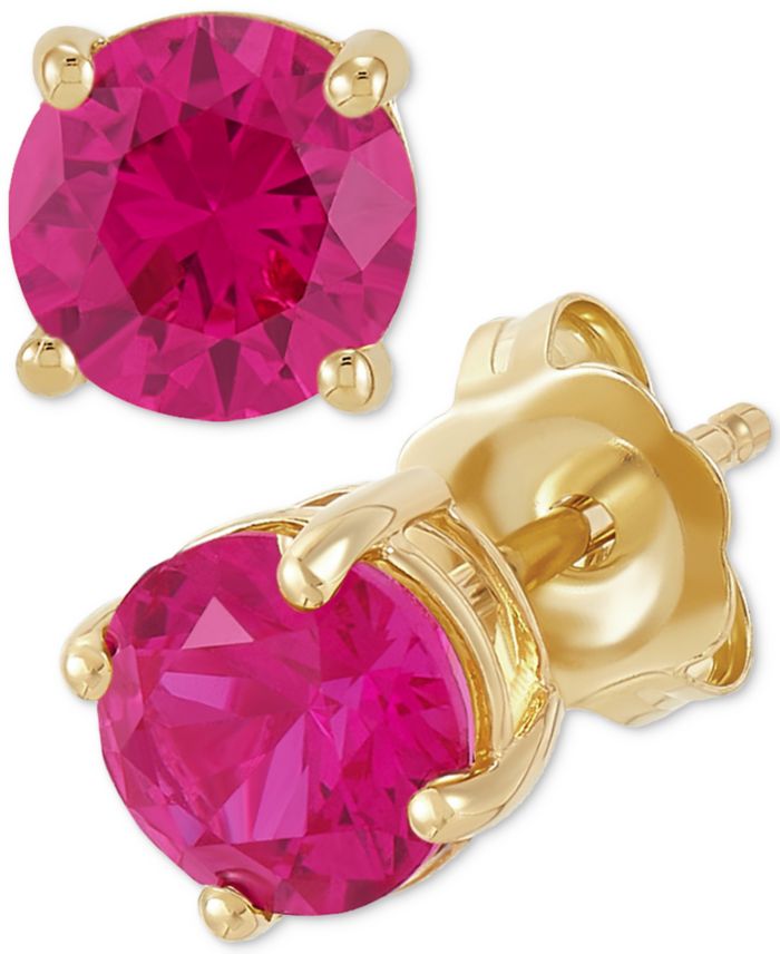 Birthstone Stud Earrings in 14k Gold or 14k White Gold