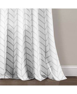 Lush Decor Calia Chevron Geo Light Filtering Window Curtain Panels Pair 52"W x 84"L Black - Chevron Curtains For Bedroom - Living Room Curtains