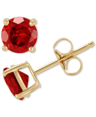 Birthstone Stud Earrings in 14k Gold or 14k White Gold