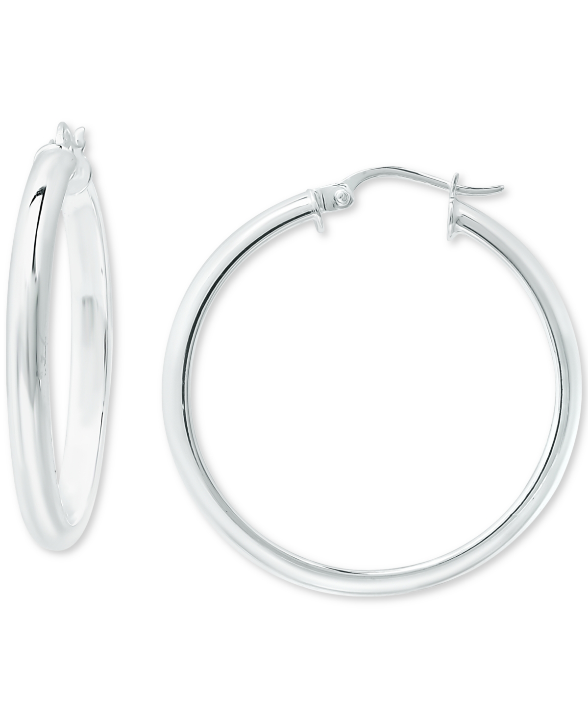 Giani Bernini Sterling Silver Round Polished Hoop Earrings in Sterling Silver, 3/4", Created for Macy's