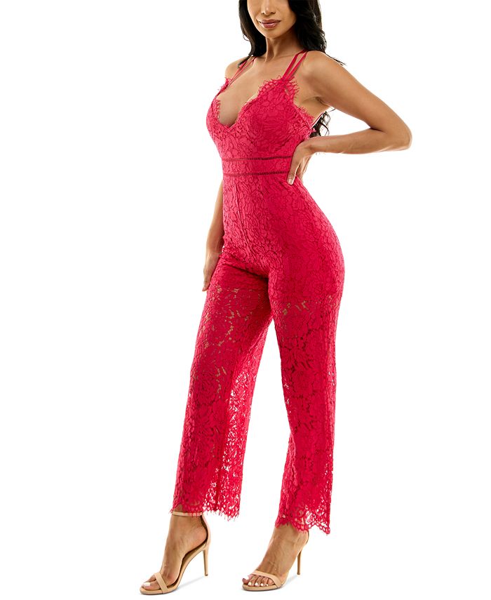 bebe Lace StrappyBack Jumpsuit & Reviews Jumpsuits & Rompers Women