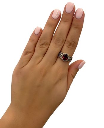 Le Vian - Garnet (1-7/8 ct. Chocolate Diamond (3/4 ct. t.w.) and White Diamond (3/8 ct. t.w.) Oval in 14k Rose Gold