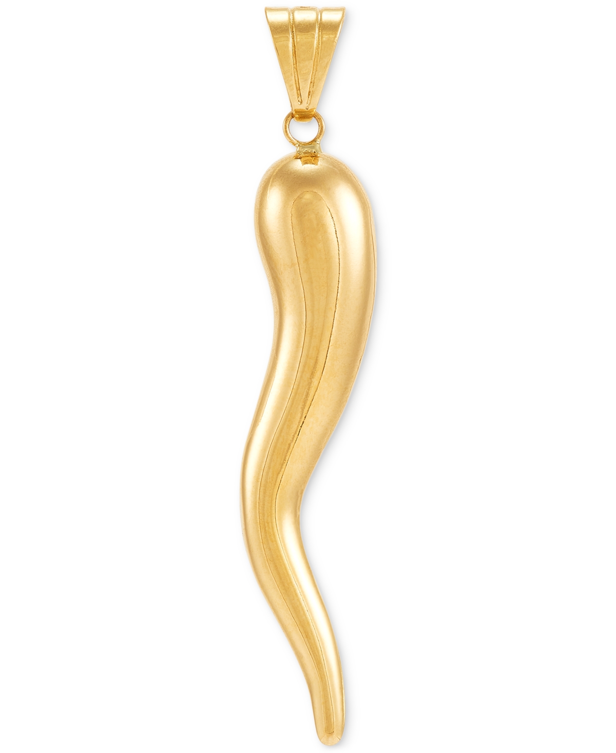Macy's Men's Polished Cornicello Horn Pendant In 10k Gold