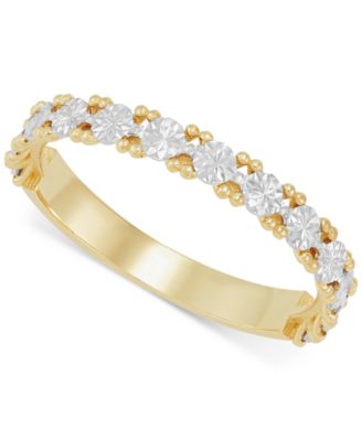 Italian Gold - Floral Illusion Stack Ring in 10k Two-Tone Gold