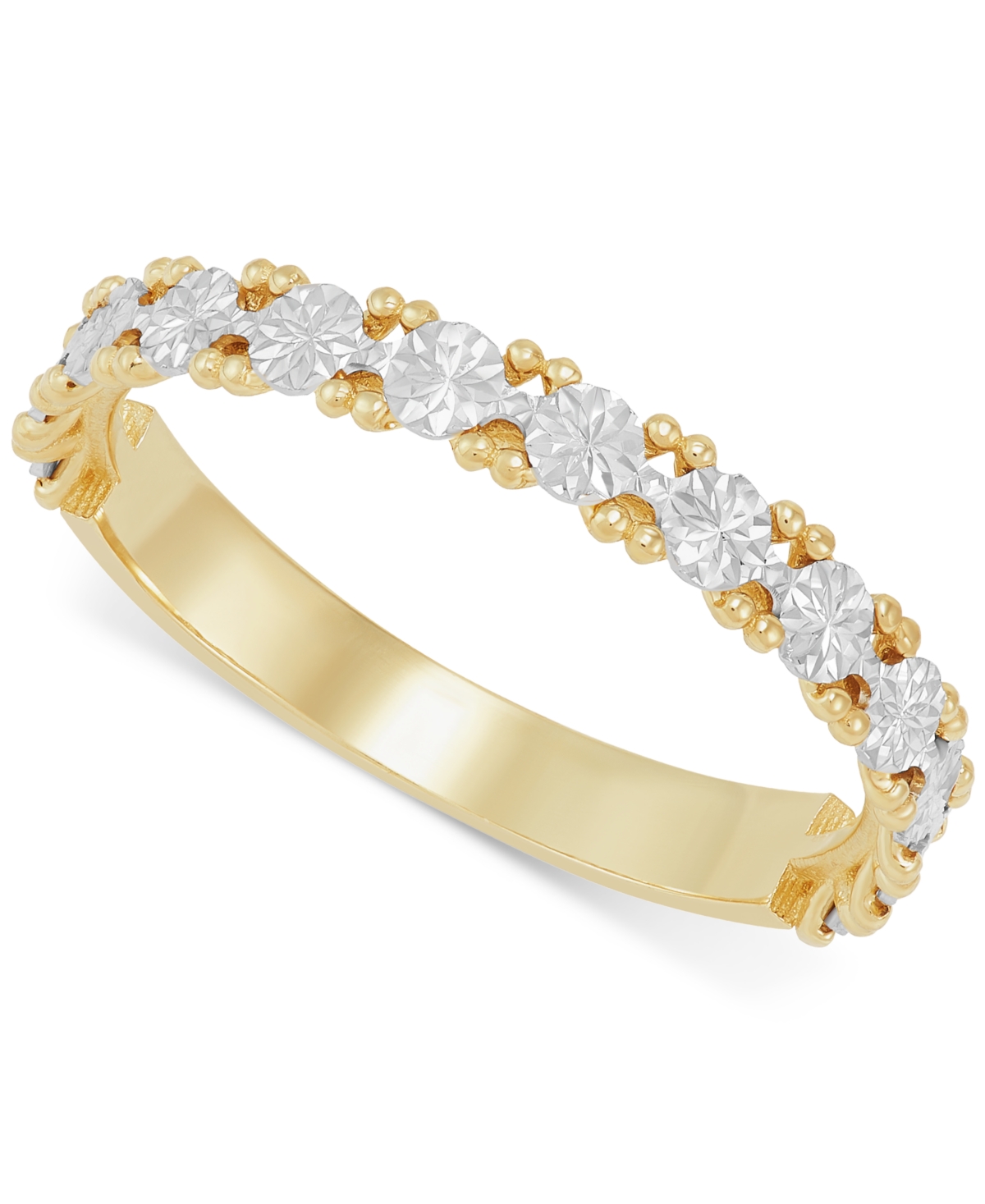 Italian Gold Floral Illusion Stack Ring In 10k Two-tone Gold, Created For Macy's