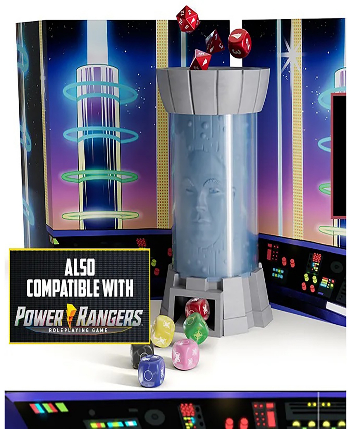 Shop Renegade Game Studios Power Rangers Zordon Dice Tower Gm Screen Compatible With Power Rangers Roleplaying Game Power Range In Multi