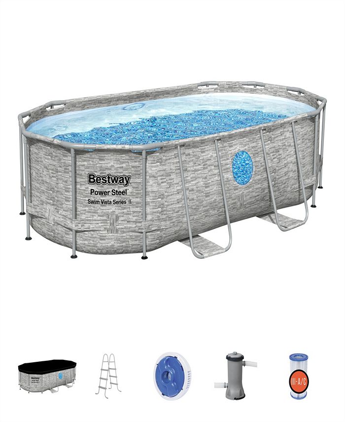 Power Steel Bestway Swim Vista Series II Above Ground Pool Set Macy