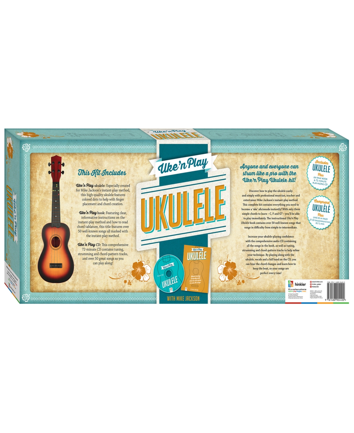 Hinkler Uke'n Play Ukulele Kit Learn How To Play Ukulele At Home, Comes With Specially Made Ukulele For Begi In Multi