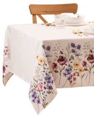 Poppy Wildflower Border Tablecloth 60" x 84"