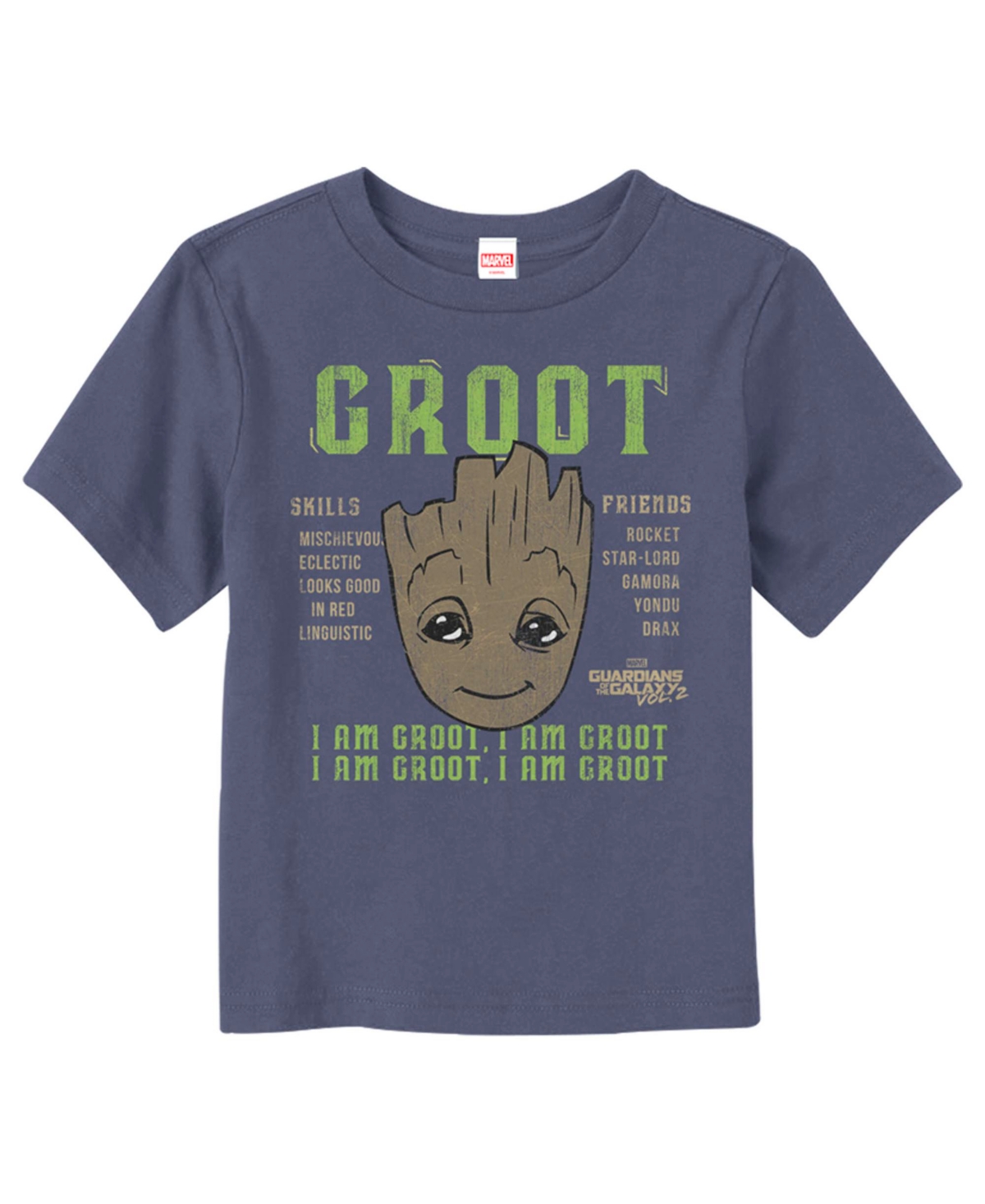 MARVEL TODDLER'S MARVEL GUARDIANS OF THE GALAXY VOL. 2 GROOT SKILLS UNISEX T-SHIRT