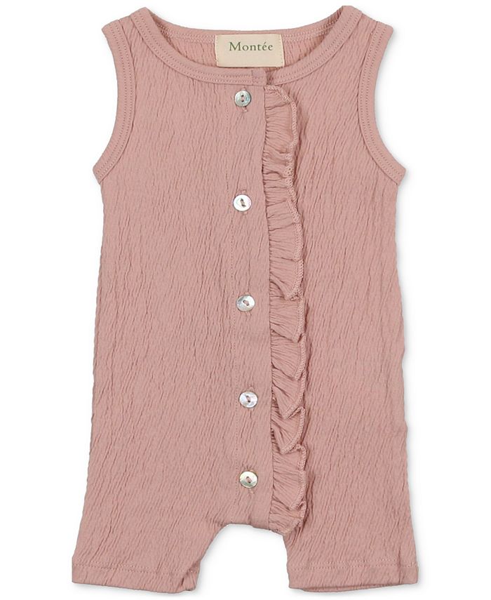 Maniere Baby Girls Sleeveless Ruffle Gauze Romper With Buttons Macy's